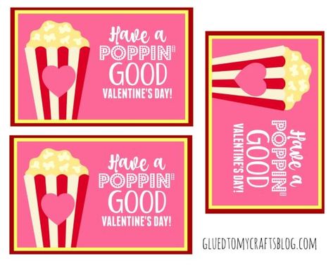 Gift Tag Printables From Glued To My Crafts Free Popcorn Valentine, Poppin Valentine Printable, Popcorn Valentine Ideas Free Printable, Popcorn Valentine Ideas, Candy Sayings, Popcorn Valentine, Valentine Boxes, Teacher Valentine Gifts, Valentine Gifts For Kids