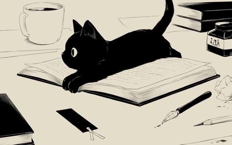 Unknown artist. Wallpaper Notebook, Laptop Wallpaper Desktop Wallpapers, Cute Laptop Wallpaper, Desktop Wallpaper Art, Cute Desktop Wallpaper, Mac Wallpaper, Book Wallpaper, Wallpaper Ipad, Cute Cat Wallpaper