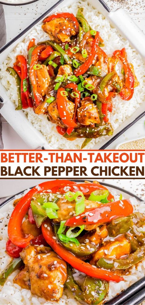 Black Pepper Chicken - Averie Cooks Easy School Night Dinners, Black Pepper Chicken Stir Fry, Home Chinese Food, Pepper Chicken Stir Fry, Asian Chicken Recipes Easy, Back To School Dinner Ideas, School Dinner Ideas, School Night Dinners, Easy Asian Chicken