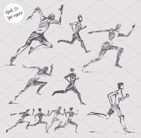 Person Saving Someone Drawing, People Excersing, Running Side View Drawing, Running Pose Side View, Man Running Reference, Running Reference Drawing, Chibi Running Pose, Person Running Reference, Person Running Drawing