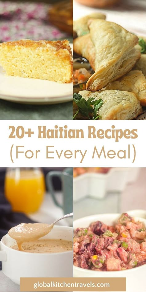 The best collection of Authentic Haitian Food Recipes including Haitian Spaghetti, Plantain Porridge, Beet Salad, Pate, Haitian Cake and more... Haitian Recipe || Lunch and Dinner Recipes || Breakfast Recipes Haitian Kremas Cheesecake, Haitian Breakfast Recipes, Haitian Dinner Recipes, Haitian Boulette Recipe, Healthy Haitian Food Recipes, Haitian Side Dishes, Easy Haitian Recipes, Haitian Macaroni Salad, Haitian Desert