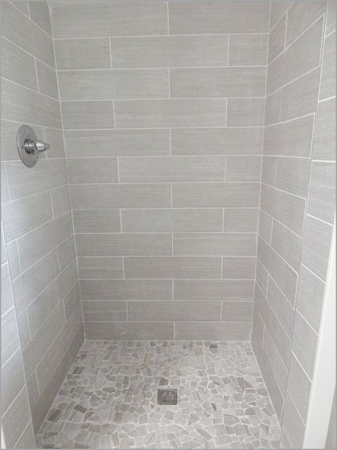 Tile Shower Base, Bathroom Shower Tile Ideas, Bathroom Tiles Images, Lowes Tile, Bathroom Floor Ideas, Gray Shower Tile, Light Grey Bathrooms, Makeover Kamar Mandi, Lowes Bathroom