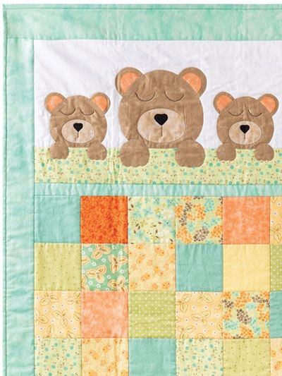 Sweet Dreams Baby Quilt Pattern - Craftfoxes Bear Quilt Pattern, Teddy Bear Quilt Pattern, Baby Quilts Easy, Free Baby Quilt Patterns, Baby Boy Quilt Patterns, Baby Quilt Patterns Easy, Animal Baby Quilt, Girl Quilts Patterns, Boys Quilt Patterns