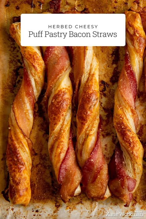 Bacon Straws, Bacon Cheddar Puffs, Puff Pastry Cheese Straws, Bacon Cheese Puffs, Puff Pastry Bacon, Cheesy Puff Pastry, Puff Pastry Cheese, Bacon Puffs, Puff Pastry Recipes Savory