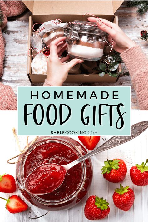 These 20 homemade food gifts are easy, cheap, and quick! They'll be a crowd favorite and they won't break the bank, Win-Win! Fun Christmas Food Ideas, Bulk Gift Ideas, Fun Christmas Food, Diy Christmas Gifts Food, Mexican Hot Chocolate Recipe, Shelf Cooking, Easy Gift Idea, Non Perishable Foods, Cinnamon Roll Recipe Homemade