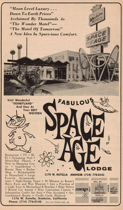 60s Space Age, Atomic Age Design, Oc California, Googie Architecture, Atomic Space Age, Bg Design, Retro Future, Retro Ads, Vintage Space