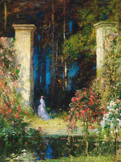 Pretty Paintings, Victorian Garden, Art Ancien, Kew Gardens, Vintage Landscape, Old Paintings, Covent Garden, Romantic Art, Ethereal Art