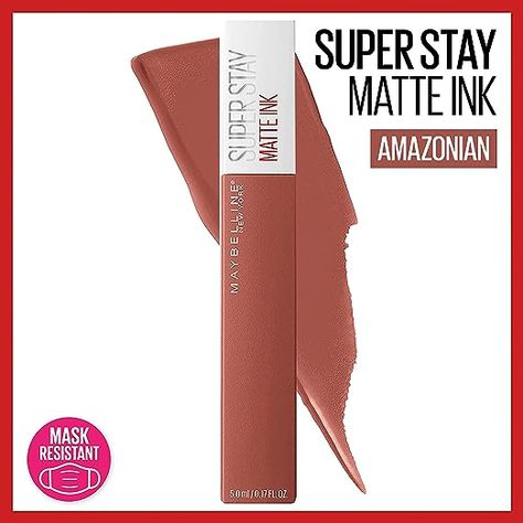 Maybelline New York SuperStay | Matte Ink Liquid Lipstick | Amazonian color | 0.17 fl. oz. | 5 ml | Pack of 1 Maybelline Matte Lipstick, Maybelline Products, Lipstick Remover, Superstay Maybelline, Maybelline Superstay Matte Ink, Classic Red Lipstick, Nude Liquid Lipstick, Perfect Red Lipstick, Bb Creams