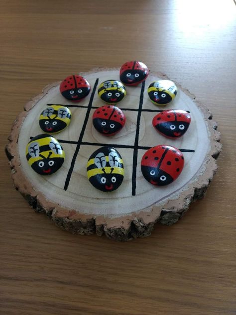 Naughts And Crosses, Glamping Ideas, Tic Tac Toe, Tic Tac, Art Crafts, Rock Art, Things To Make, Glamping, Arts And Crafts