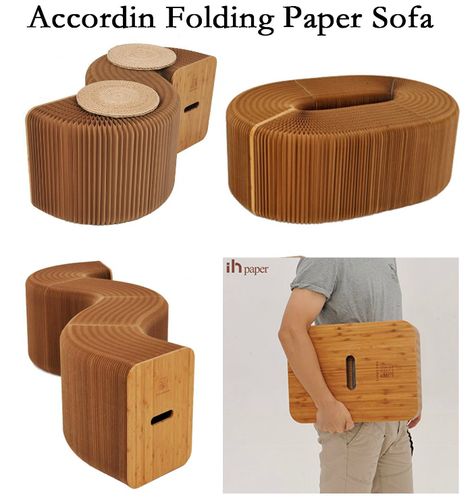 Collapsible Furniture, Collapsible Chair, Trendy Sofas, Latest Sofa Designs, Diy Furniture Cheap, Folding Bench, Furniture Design Sketches, Foldable Furniture, Paper Furniture