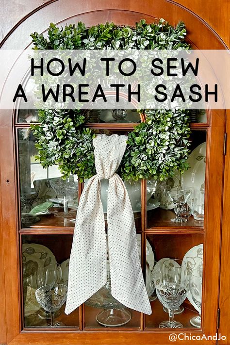 How to Sew a Wreath Sash Pattern For Wreath Sash, Ribbon On Wreaths Ideas, Sew A Wreath Sash, How To Make A Wreath Sash Tutorial, How To Make A Sash For A Wreath, Diy Wreath Sash How To Make, How To Sew A Wreath Sash, How To Make A Wreath Sash Diy, Wreath Ribbon Hanging