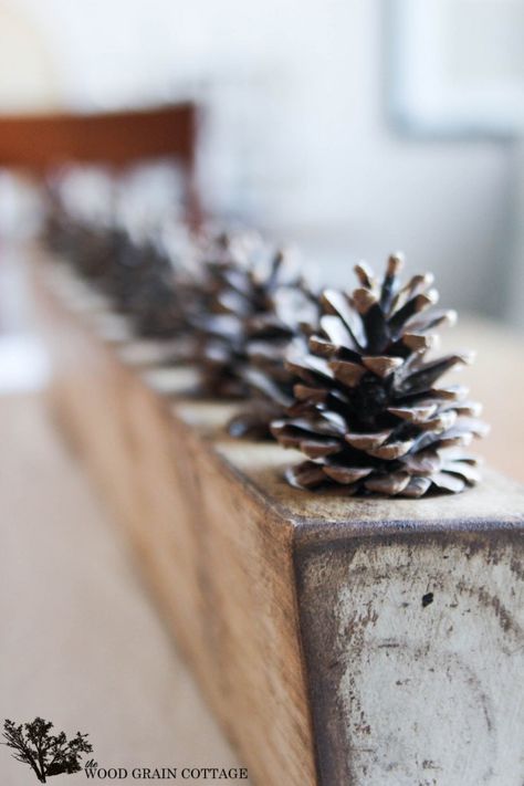 Sugar Mold Christmas Decor, Christmas Sugar Mold, Sugar Mold Decor Ideas, Pinecone Centerpieces, Sugar Mold Centerpieces, Sugar Molds Decor, Wooden Sugar Molds, Wood Sugar Mold, Pinecone Centerpiece