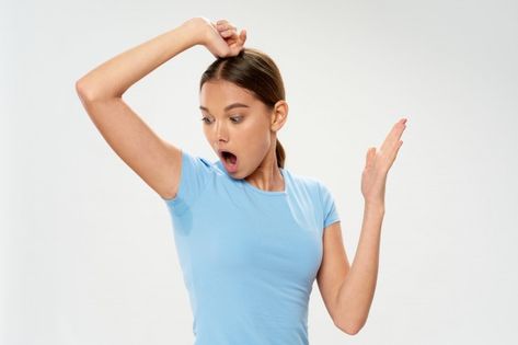 Woman sweaty armpits, hyperhidrosis Prem... | Premium Photo #Freepik #photo #people #woman #doctor #human Botox For Sweating, Black Armpits, Laser Skin Care, Instagram Branding Design, Product Photography Ideas, Woman Shaving, Beauty Clinic, Excessive Sweating, Laser Skin