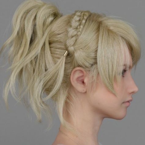 Fantasy Hairstyle, Celana Jogger Wanita, Hair References, Fantasy Hair, Bun Hairstyle, Final Fantasy Xv, Hair Reference, Hair Designs, Pretty Hairstyles