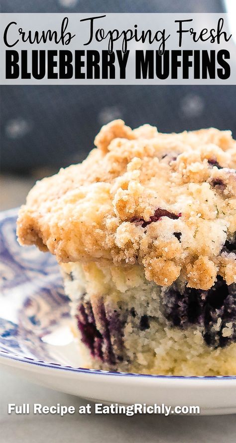 Blueberry Crumble Muffins, The Best Blueberry Muffins, Crumble Muffins, Best Blueberry Muffins, Muffins Easy, Muffins Healthy, Streusel Muffins, Berry Muffins, Blueberry Crumble