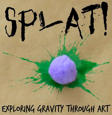 Splat Art: Explore Science and Art in Preschool - Fun-A-Day! Process Art Ideas, Gravity Art, Splat Art, Watercolor Art Journal, Force And Motion, Therapeutic Activities, Steam Activities, Preschool Art Activities, Kids Exploring