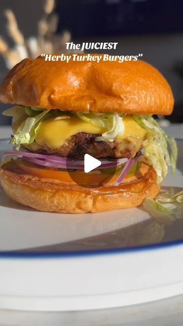 Ashley Breann on Instagram: "“herby turkey burgers”
#turkeyburger #cheeseburger #burger #burgerrecipe #dinnerideas" Air Fryer Turkey Burger, Turkey Burger Sliders, Air Fryer Turkey, Turkey Burger Recipes, Burger Sliders, Turkey Burger, Turkey Burgers, January 3, Burger Recipes