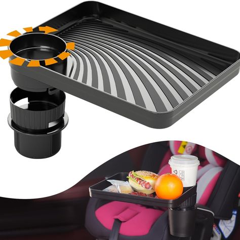 SEVEN SPARTA Travel Tray For Kids Car Seat, Car Cup Holder Rotatable Tray For Snacks And Entertainment With Expandable Base, Road Trip Essentials Travel Tray For Kids, Kids Car Seat, Travel Tray, Kids Car, Trip Essentials, Child Car Seat, Toddler Travel, Food Tray, Kids Seating