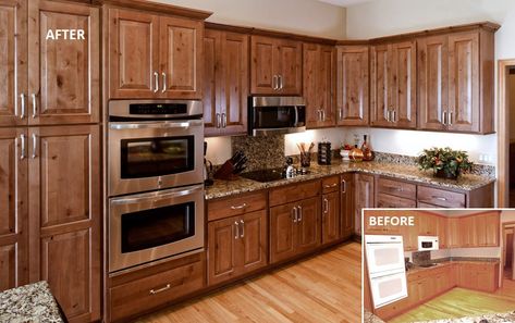 12 Stunning Reface Kitchen Cabinets Before and After Projects You Must See – JimenezPhoto Elegant Kitchen Cabinets, Quartz Countertops Cost, Cost Of Countertops, Kitchen Cabinets Before And After, Affordable Cabinets, Hickory Cabinets, Corian Countertops, Maple Kitchen, Refacing Kitchen Cabinets