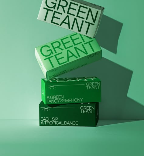 Green Teant – Packaging Of The World Bright Green Branding, Monochromatic Packaging, Green Packaging Design, Wellness Packaging, Supplement Packaging Design, Benefits Of Green Tea, Green Packaging, Green Branding, Tea Health