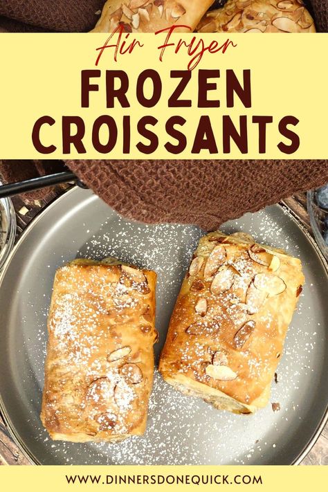 No need to head to the bakery as you can cook light and flaky Trader Joe's frozen croissants in the air fryer. I personally love the almond flavored croissant! #dinnersdonequick #frozencroissants #croissantfrozen #frozencroissantsinairfryer #airfryerfrozencroissants #howtocookfrozencroissants #frozenbreakfastcroissants #traderjoesalmondcroissants #traderjoesfrozencroissants #almondcroissant #croissants #breakfastcroissants Flavored Croissant, Frozen Croissants, Caramel Pecan Rolls, Raspberry Streusel Muffins, Festive Food Ideas, Air Fryer French Toast, Crispy Breakfast Potatoes, Fluffy French Toast, Air Fryer Breakfast Recipes