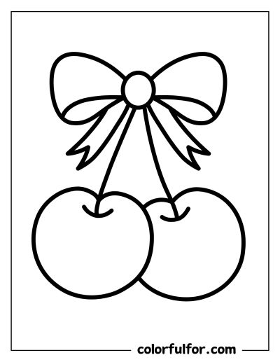 Unique Coloring Pages Free Printable, Coloring Pages To Print Disney, Coloring Pages Simple Cute, Basic Coloring Pages, Cute Drawings Printable, Coloring Pages Coquette, Cute Preppy Coloring Pages, Blank Drawings To Color, Cherry Craft