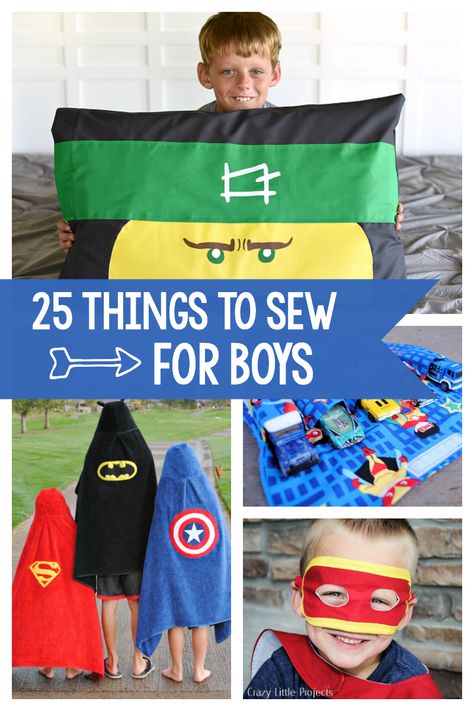 25 Great Sewing Patterns for Boys - Crazy Little Projects Sewing For Boys Projects, Sewing Gifts For Boys, Boys Sewing Patterns Free, Boy Sewing Projects, Sewing Patterns For Boys, Holiday Ideas For Kids, Presents For Children, Boys Sewing Patterns, Sewing For Boys