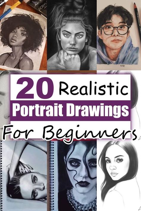 How To Do A Portrait Drawing, How To Draw Portraits From Photos, Portrait Drawing Reference Photos Faces, Drawing Portraits Tutorial, Colorful Portrait Drawing, How To Draw A Portrait, How To Draw Realistic Faces, Drawing Realistic Faces, Face Portrait Drawing