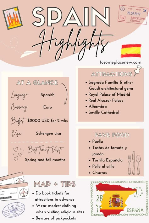 Spain Travel Checklist, Spain 2 Week Itinerary, Spain In The Spring, Travel To Spain Tips, Spain To Do List, Trip To Spain Travel Guide, Places To See In Spain, Spain Itenary, Spain Itinerary 2 Weeks