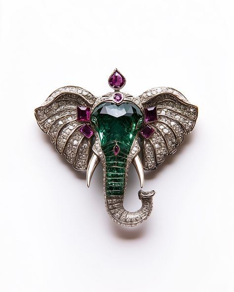 AI-Designed Elephant Pendants Elegance redefined with our AI-designed elephant brooch, adorned in radiant emeralds, rubies, and diamonds. Crafted to captivate, this statement piece merges artistry with advanced technology. Discover the future of luxury jewelry at @ochre.ai – where tradition meets innovation in high-end, sustainable designs. #AIJewelry #EmeraldBrooch #RubyJewelry #DiamondElegance #LuxuryJewelry #AIinFashion #SustainableLuxury #JewelryDesign #StatementBrooch #FineJewelry #Je... High Jewelry Bracelet, High Jewelry Design, Saffron Spice, Elephant Brooch, Jewelry Rings Unique, Jewel Drawing, Brooch For Men, Brooch Ideas, Coat Pin