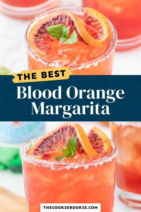 Sunset Margarita Recipe, Blood Orange Margarita Pitcher, Fall Margarita Recipe, Orange Alcoholic Drinks, Blood Orange Drink, Margarita Flight, Fall Margarita, Peach Margarita Recipes, Orange Margarita Recipe