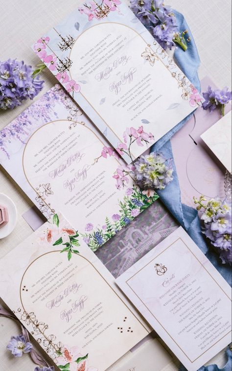 Spain-secret-garden-Wedding-invitation Pastel Floral Invitation, Wedding Card Color Palette, Wedding Invitation Cards Pastel, Pastel Invitation Wedding, Secret Garden Wedding Theme Color Palettes, Secret Garden Themed Wedding, Garden Theme Invitations, Pastel Wedding Invites, Wedding Invitations Colorful