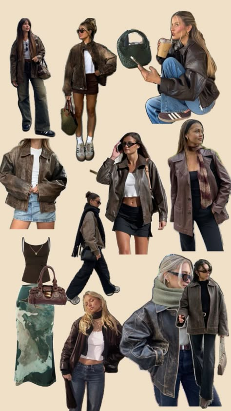 Fall Trends Outfits, Leather Jacket Outfits, Outfit Jeans, Fall Fits, Winter Fits, 가을 패션, Outfit Inspo Fall, Casual Style Outfits, Lookbook Outfits