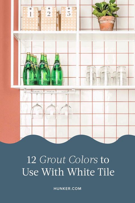 We spoke with design experts to get their take on how to select the best grout colors, and even the right grout width, for your space. #hunkerhome #grout #groutideas #groutcolors #whitegrout Colourful Grout Kitchen, Colour Grout Kitchen, Colorful Grout Bathroom, Colored Grout Backsplash, White Tile Colored Grout Bathroom, White Subway Tile With Colored Grout, White Tile Coloured Grout, White Tiles Beige Grout, Colour Grout Bathroom