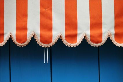 awning, orange and white with trim Striped Awning, Outdoor Awnings, Boutique Inspiration, Striped Curtains, Color Crush, Home Repair, Chicago Il, Palm Beach, Color Inspiration