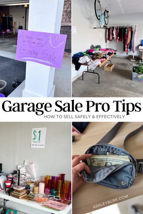 How to host a garage sale like a pro! My recent - very modestly sized - garage sale made almost $450 in sales! Learn how to garage sale like a pro. I'm sharing money safety tips, how to advertise your sale, best pricing strategies and more. Save to your Pinterest so you're ready for your next individual or community garage sale! Yard Sale Hacks Tips And Tricks, Selling House Checklist, Yard Sale Hacks, Garage Sale Organization, Yard Sale Organization, Community Garage Sale, Vintage Store Ideas, Garage Sale Ideas, Garage Sale Tips