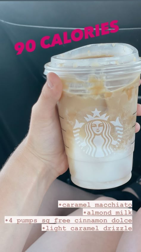 90 Calorie Starbucks Drinks, Low Calorie Starbucks Frappuccino, Low Calorie Sweet Starbucks Drinks, Starbucks Drinks Low Sugar, Low Calorie Starbucks Drinks Iced, Healthy Starbucks Drinks Low Calories, Low Cal Starbucks Drinks, Recipe With Almond Milk, Sugar Free Starbucks Drinks