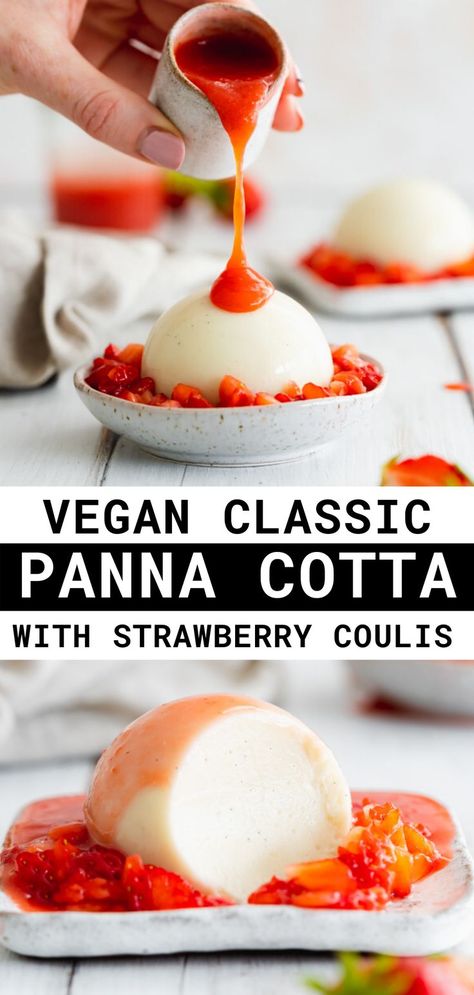 Gluten Free Italian Desserts, Vegan Panna Cotta, Strawberry Coulis, Vegan Tarts, Caramel Dessert Recipes, Gluten Free Dairy Free Dessert, Vegan Chocolate Recipes, Light Dessert, Gluten Free Italian