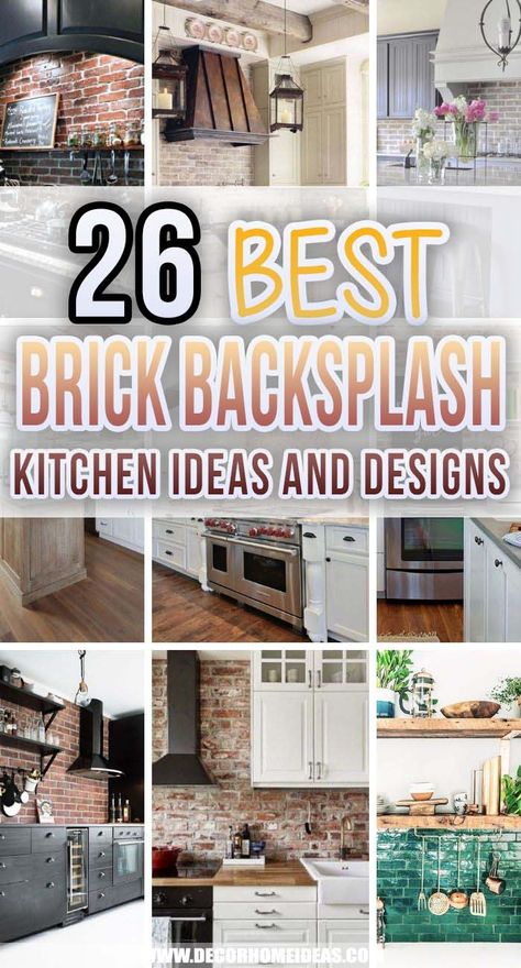 Exposed Brick Kitchen Backsplash, Wet Bar Cabinet, Kitchen Brick Backsplash, Brick Backsplash Ideas, Whitewash Brick Backsplash, Painted Brick Backsplash, White Brick Backsplash, Brick Tile Backsplash, Brick Wall Kitchen