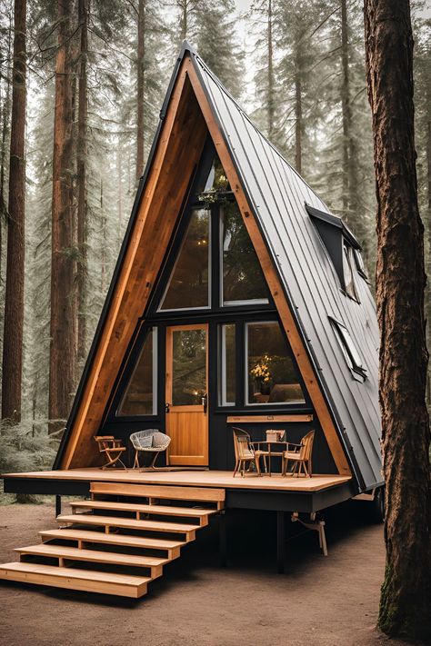 Beautiful A-frame tiny house on wheels showcasing innovative design elements and small house features for mobile living. A Frame On Wheels, Tiny Homes A Frame, Tiny Homes From Storage Buildings, Portable Cabin Ideas, 300 Sqft Tiny House, A Frame Design Ideas, Tiny House Air Bnb Ideas, Unique Tiny Homes, Tiny Home A Frame