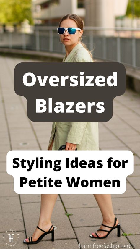 harmfree fashion models oversized blazers for petite women style outfit ideas street style fashion influencer Oversized Blazer Outfits Casual, How To Style Long Blazer Work Outfits, Oversized Check Blazer Outfit, Blazer Outfits Petite, Oversized Blazer Summer Outfit, Baggy Blazer Outfits For Women, Oversized Blazer Women Outfit, Boyfriend Jacket Outfit Blazers, Menswear Blazer Outfit Women