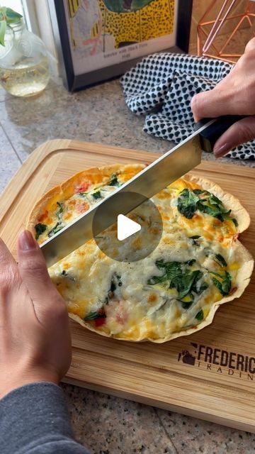 Michelle Belfrey on Instagram: "Tortilla Quiche Bake 🍳 TBH I don’t know what to call this.  I heard so many names🤣 I really enjoyed this and would totally make it again.  The eggs are light and fluffy.  Crisp of the tortilla bottom.  And the cheesy top with veggies.  Perfect breakie.  #eggbake #airfyerrecipe #tortillabake #breakfastideas #breaktime #breakfast #eggbake" Tortilla Quiche, Tortilla Bake, Easy Quiche, Egg Dishes, Quiche Recipes, Breakfast Brunch Recipes, Fresh Veggies, Breakfast Dishes, Breakfast Recipes Easy