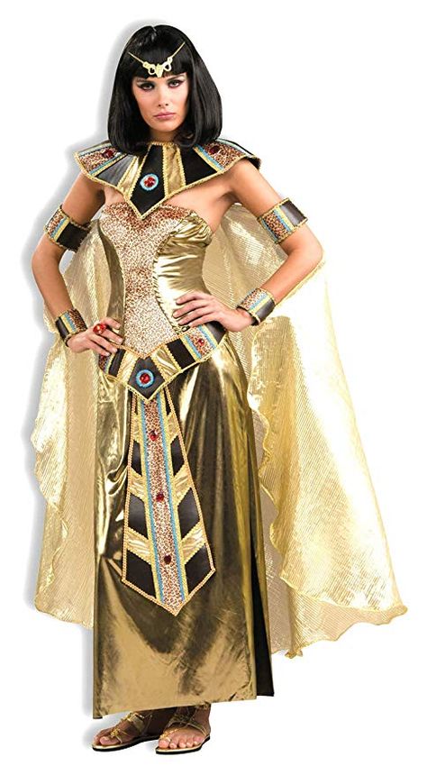 Amazon.com: Woman's Egyptian Goddess Costume, Gold, One Size: Clothing Egyptian Outfit Ideas, Egyptian Tea, Egyptian Queen Costume, Egyptian Goddess Costume, Egyptian Outfit, Egyptian Dress, Egyptian Clothing, Goddess Outfit, Clever Halloween