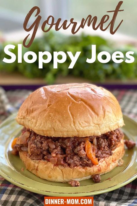 Easy Sloppy Joes go gourmet. This recipe doesn't have ketchup. But, it does have an amazing sauce with a touch of red wine vinegar. The whole family will love this healthy dinner that's equally perfect for weeknight dinners and entertaining. It's so much better than what you had as a kid! #sloppyjoes #easydinner Sloppy Joes Without Ketchup, Gourmet Sloppy Joe Recipe, Sloppy Joe Recipe Without Ketchup, Gourmet Sloppy Joes, Lean Beef Recipes, Easy Sloppy Joes, Best Sloppy Joe Recipe, South Beach Phase 1, South Beach Recipes