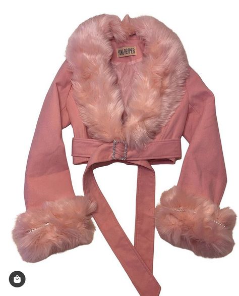 Fur Coat Aesthetic, Pink Fuzzy Jacket, Pink Fur Jacket, Crop Outerwear, Pink Fur Coat, 2000s Clothing, Pink Puffer Jacket, Fluffy Jacket, Tight Dress Outfit