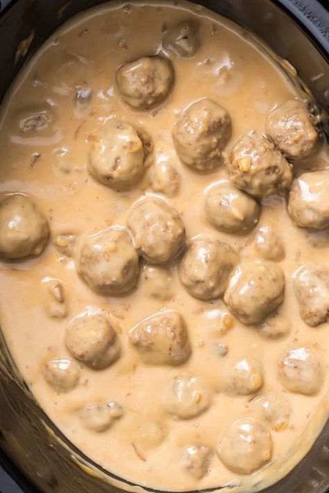 Crockpot Swedish Meatballs 1 Meatballs In Crockpot, Ranch Meatballs, Swedish Meatballs Crockpot, Ikea Meatballs, Swedish Cuisine, Juicy Meatballs, Crock Pot Meatballs, Atkins Recipes, Meatball Ingredients