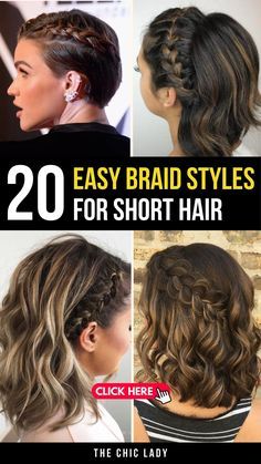 Braids Hairstyles For Medium Hair, Braiding Hairstyles Short Hair, Easy Fancy Short Hairstyles, Braiding Ideas For Short Hair, French Braid Across Front Of Head, Side Braid Hairstyles Medium Hair, Medium Length Braids Hairstyles, Short Hair With Side Braid, Fun Braids For Short Hair