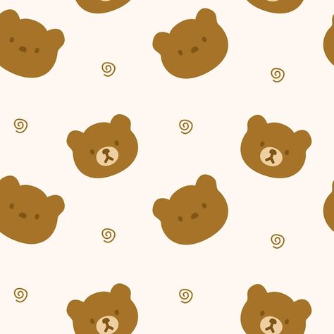 Bear Face Illustration, Bear Illustration Cute, Bear Packaging, Cute Bear Illustration, Teddy Bear Vector, Bear Background, Drawn Faces, Teddy Bear Face, Teddy Bear Fabric