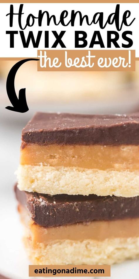 Homemade Twix Bars Recipe, Homemade Twix Bars, Homemade Candy Bars, Twix Bars, Caramel Filling, Twix Bar, Gooey Caramel, Twix Cookies, Shortbread Crust