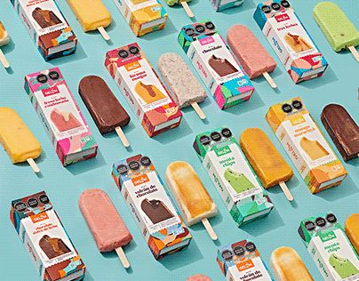 Popsicles Packaging, Meal Delivery Packaging, Mobile Kiosk, Trending Food, Ice Cream Ideas, Ice Cream Logo, Ice Popsicle, Snack Packaging, Company Ideas